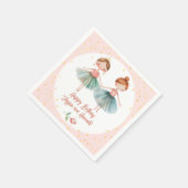 Serviette En Papier Ballerina Ballet rose double anniversaire (Coin)