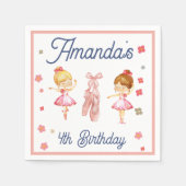 Serviette En Papier Ballerina Ballet rose Motif Anniversaire (Devant)