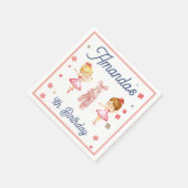 Serviette En Papier Ballerina Ballet rose Motif Anniversaire (Coin)