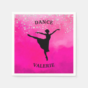 Serviette En Papier Ballerina Dance Pink Ombre Sparkle