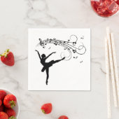 Serviette En Papier Ballerina Dancing with Music Notes (En situation)