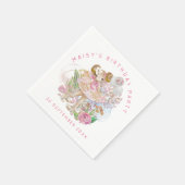 Serviette En Papier Ballerina Floral Rose Gold Nom Anniversaire (Coin)