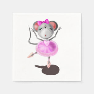 Serviette En Papier Ballerina Mouse Ballet Dancer Funny Napkins
