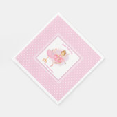 Serviette En Papier Ballerina rose floral blanc pois (Coin)
