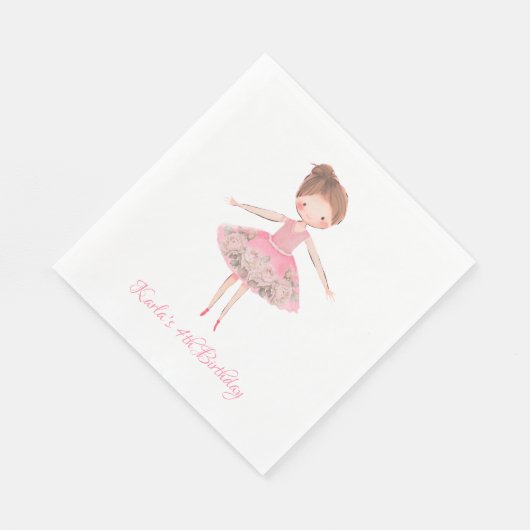 Serviette En Papier Ballerina rose mignonne danseuse (Coin)