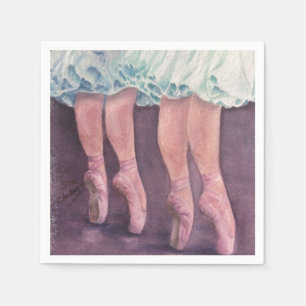 SERVIETTE EN PAPIER BALLERINAS EN PAPIER BLEU NAPKINS