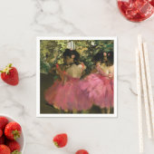 Serviette En Papier Ballerinas en rose par Edgar Degas (En situation)