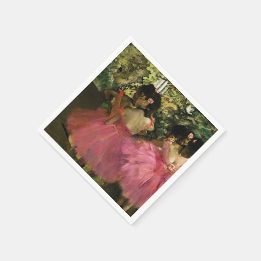 Serviette En Papier Ballerinas en rose par Edgar Degas (Coin)