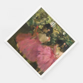 Serviette En Papier Ballerinas en rose par Edgar Degas (Coin)