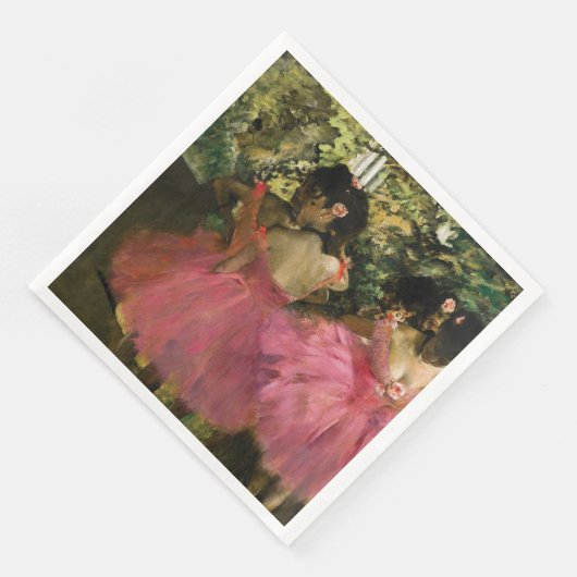 Serviette En Papier Ballerinas en rose par Edgar Degas (Coin)