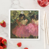 Serviette En Papier Ballerinas en rose par Edgar Degas (En situation)