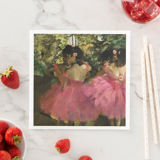 Serviette En Papier Ballerinas en rose par Edgar Degas (En situation)