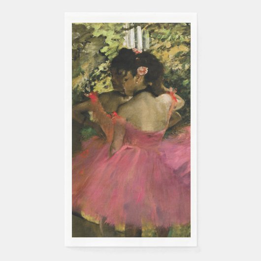 Serviette En Papier Ballerinas en rose par Edgar Degas (Devant)