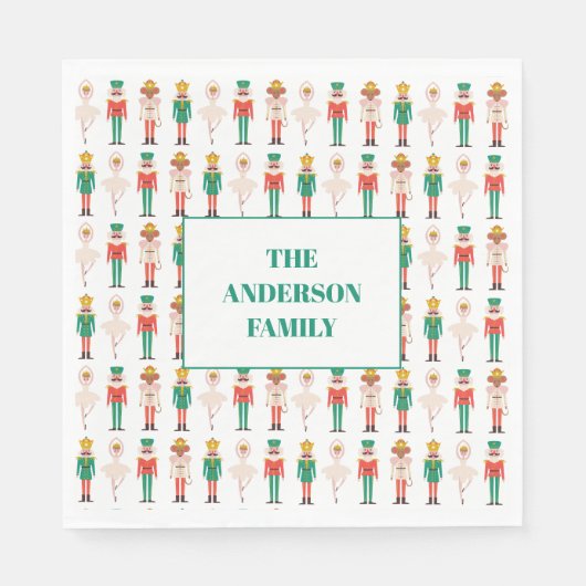 Serviette En Papier Ballerine Casse-Noisette de Noël Festif  (Devant)