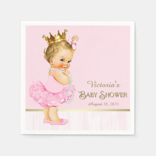 Serviette En Papier Ballerine Princesse Rose Gold Baby Shower