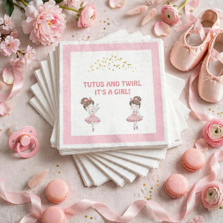 Serviette En Papier Ballerine Rose Bébé Fille Shower Capes de Danse &