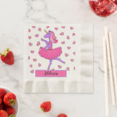 Serviette En Papier Ballerine unicorne violette avec serviettes tutu r (En situation)