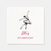 Serviette En Papier Ballet Ballerina Fille de fête d'anniversaire (Devant)