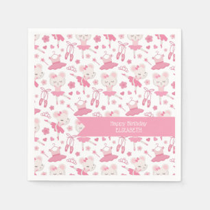 Serviette En Papier Ballet Ballerina Papier rose Napkin