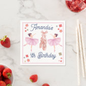 Serviette En Papier Ballet Cute Pastel Ballerina Anniversaire (En situation)