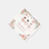 Serviette En Papier Ballet Floral rose Ballerina Napkins Anniversaire (Coin)