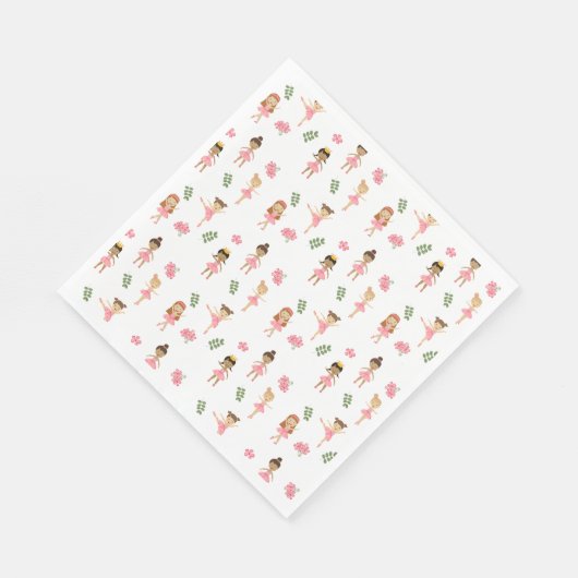 Serviette En Papier Ballet Pink Ballerinas Motif dansant (Coin)