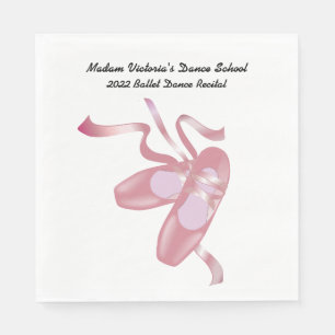 Serviette En Papier Ballet Rose Toe Chaussures Danse Réception