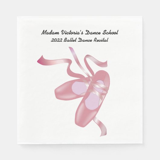Serviette En Papier Ballet Rose Toe Chaussures Danse Réception (Devant)