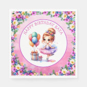 Serviette En Papier Ballet Thématique Fête d'anniversaire de la fille (Devant)
