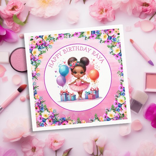 Serviette En Papier Ballet Thématique Fête d'anniversaire de la fille