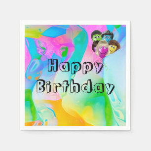 Serviette En Papier Balloirs des gens de fête d'anniversaire