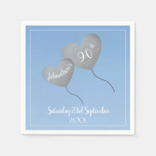 Serviette En Papier Ballon bleu à 90 ans