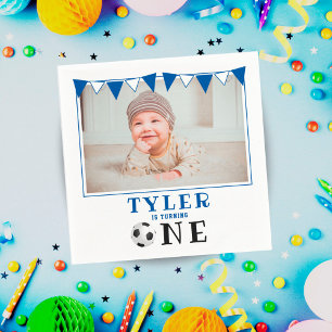 Serviette En Papier Ballon de foot Un Anniversaire 1 an Photo Fête d'a