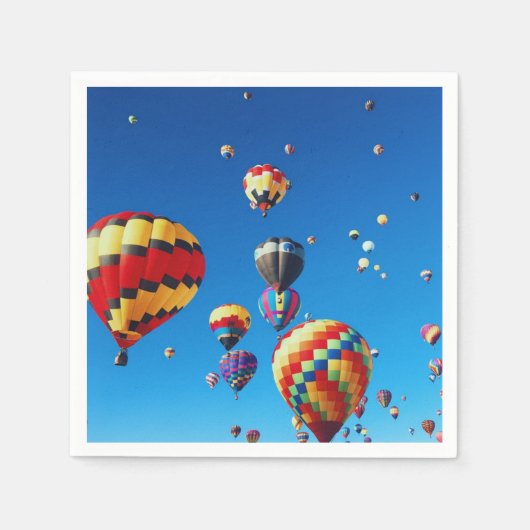 Serviette En Papier Ballons à air chaud Ciel bleu (Devant)