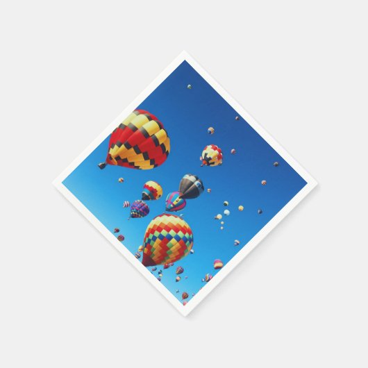 Serviette En Papier Ballons à air chaud Ciel bleu (Coin)