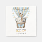Serviette En Papier Ballons à air chaud Cute Safari Animaux Baby showe (Devant)