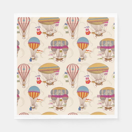 Serviette En Papier Ballons à air chaud rayé (Devant)