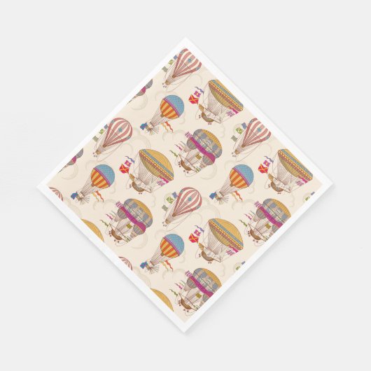 Serviette En Papier Ballons à air chaud rayé (Coin)