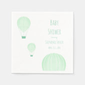 Serviette En Papier Ballons à air chaud vert | BABY SHOWER (Devant)