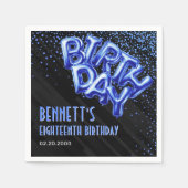 Serviette En Papier Ballons à huile bleue Anniversaire (Devant)