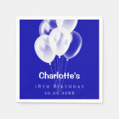 Serviette En Papier Ballons blancs royaux fête d'anniversaire (Devant)