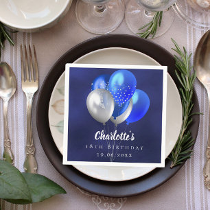 Serviette En Papier Ballons bleu marine