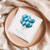 Serviette En Papier Ballons Bleus Aquarelle Baby shower garçon