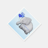 Serviette En Papier Ballons bleus Baby shower éléphant garçon (Coin)