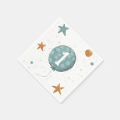 Serviette En Papier Ballons Bleus Cute Garçon 1ère fête d'anniversaire (Coin)