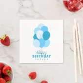 Serviette En Papier Ballons Bleus Joyeux anniversaire (En situation)