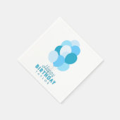 Serviette En Papier Ballons Bleus Joyeux anniversaire (Coin)