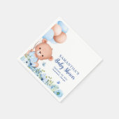 Serviette En Papier Ballons Bleus Ours Teddy Baby shower d'attente rap (Coin)