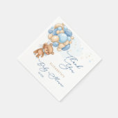 Serviette En Papier Ballons Bleus Teddy Bear Baby shower Merci (Coin)