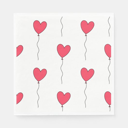 Serviette En Papier Ballons cardiaques (Devant)